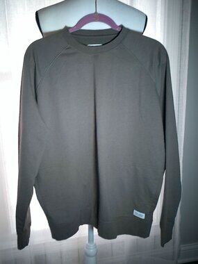 BANKS JOURNAL Men's Lg Slve Crew Neck Medium Brown Organic Cotton Sweatshirt M